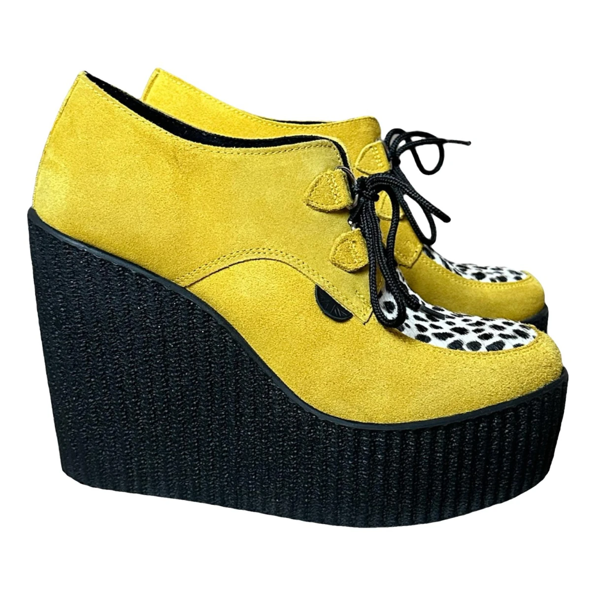 Pre-owned Underground Leather Lace Ups In Yellow