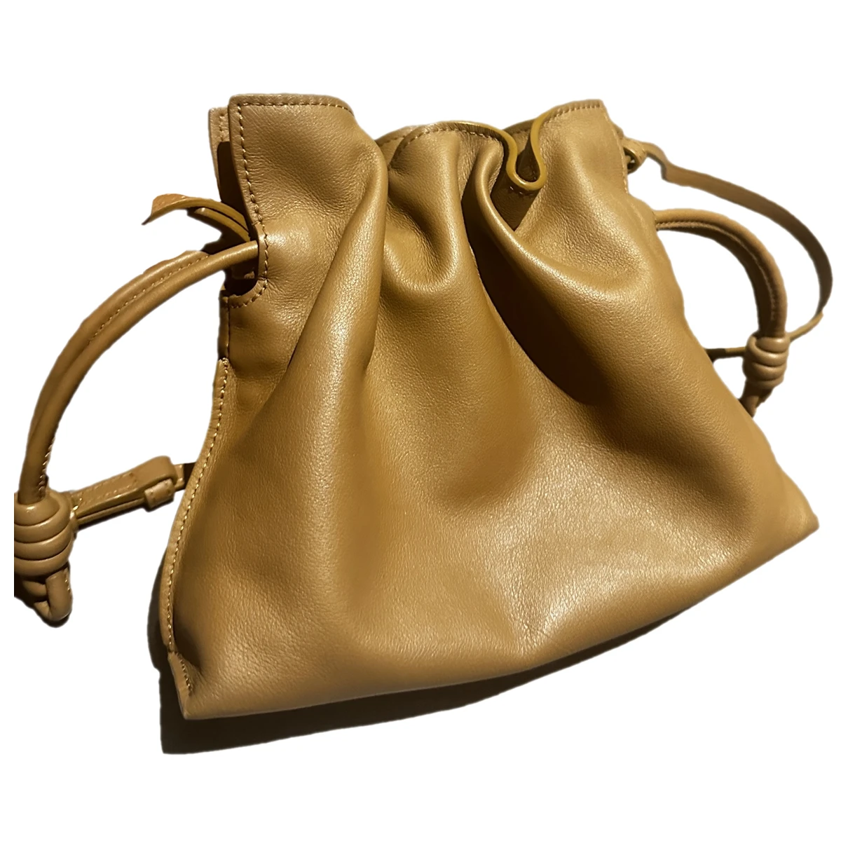 Pre-owned Loewe Leather Clutch Bag In Camel