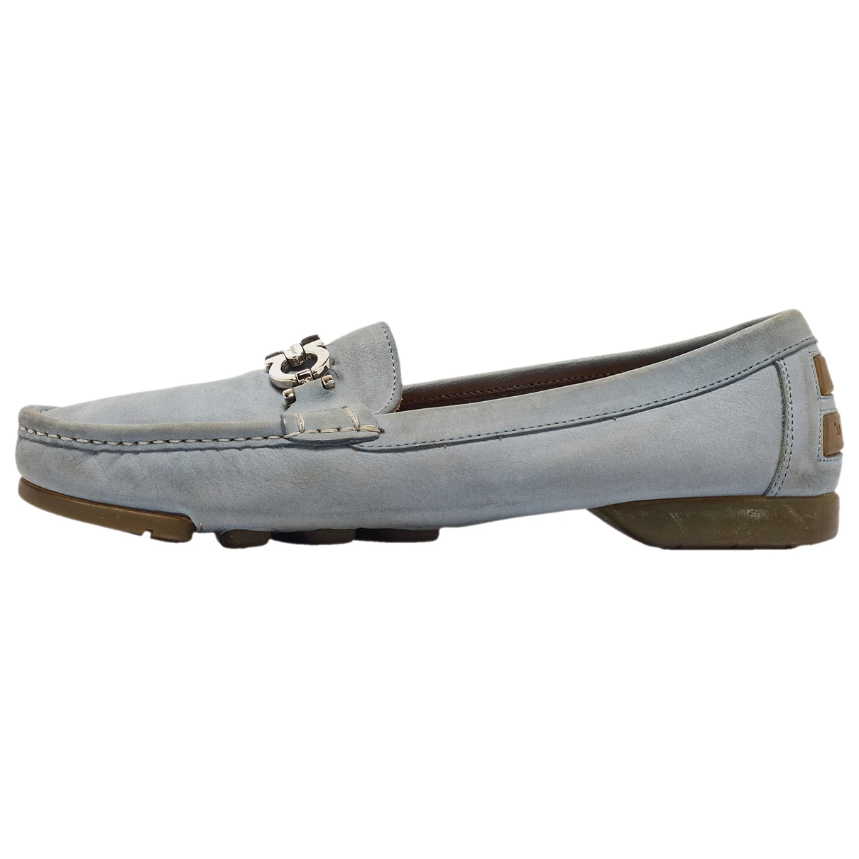 Pre-owned Ferragamo Leather Flats In Blue