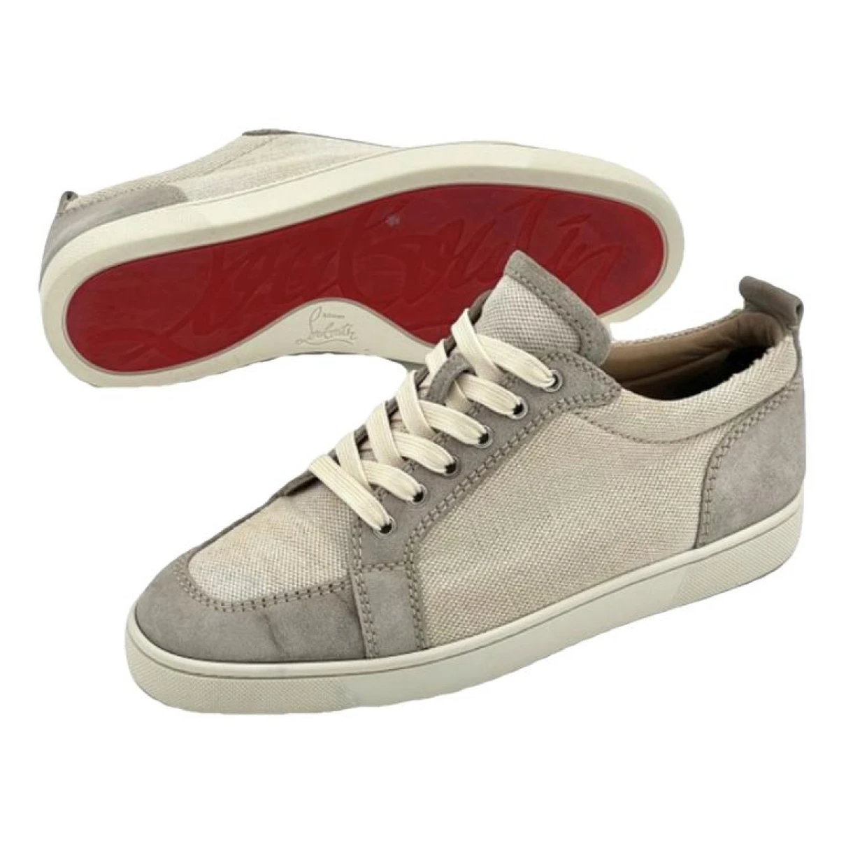 Pre-owned Christian Louboutin Low Trainers In Beige