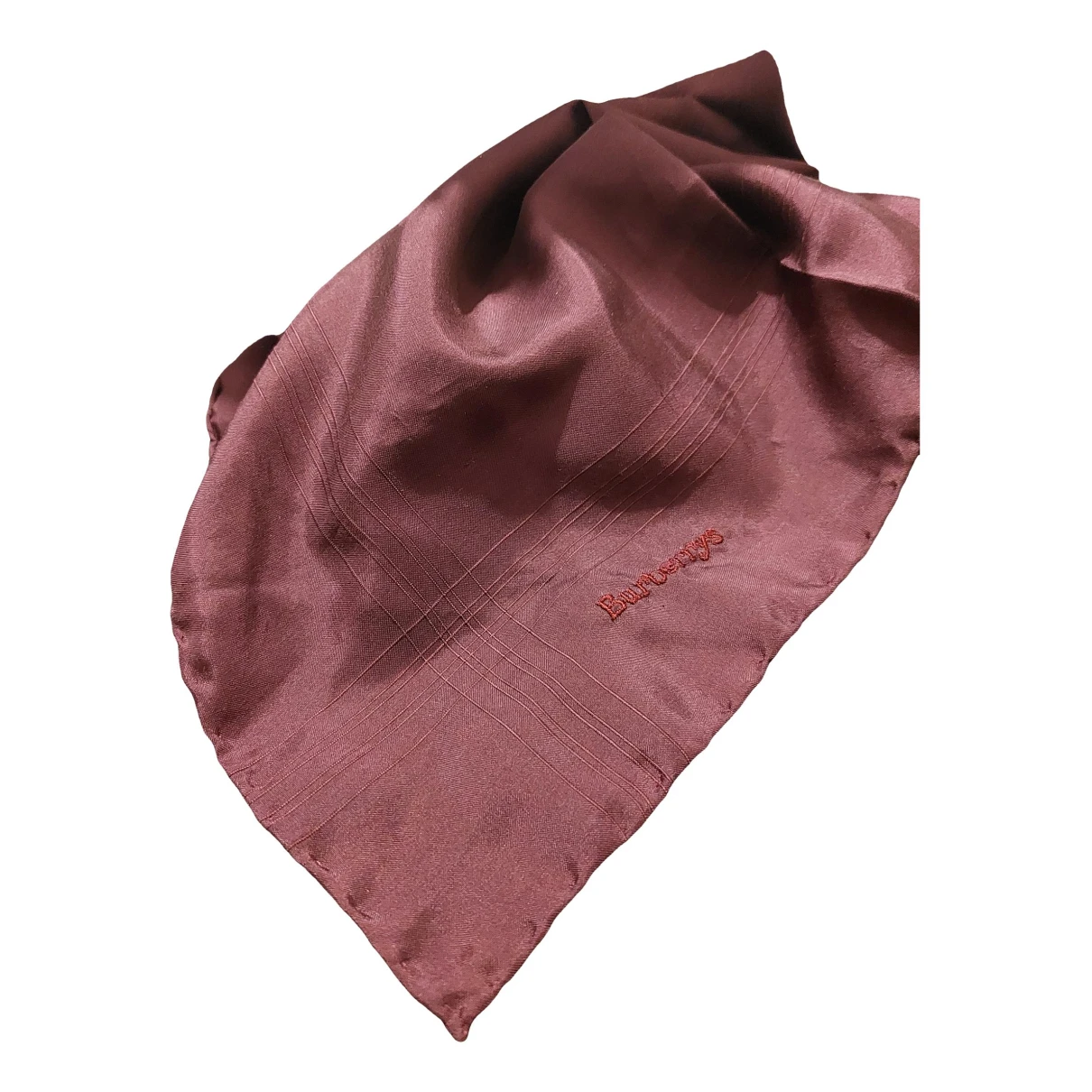 Pre-owned Burberry Silk Handkerchief In Burgundy