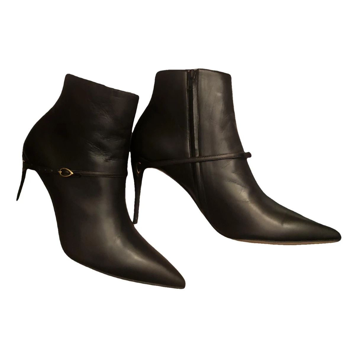 Pre-owned Jennifer Chamandi Leather Boots In Black