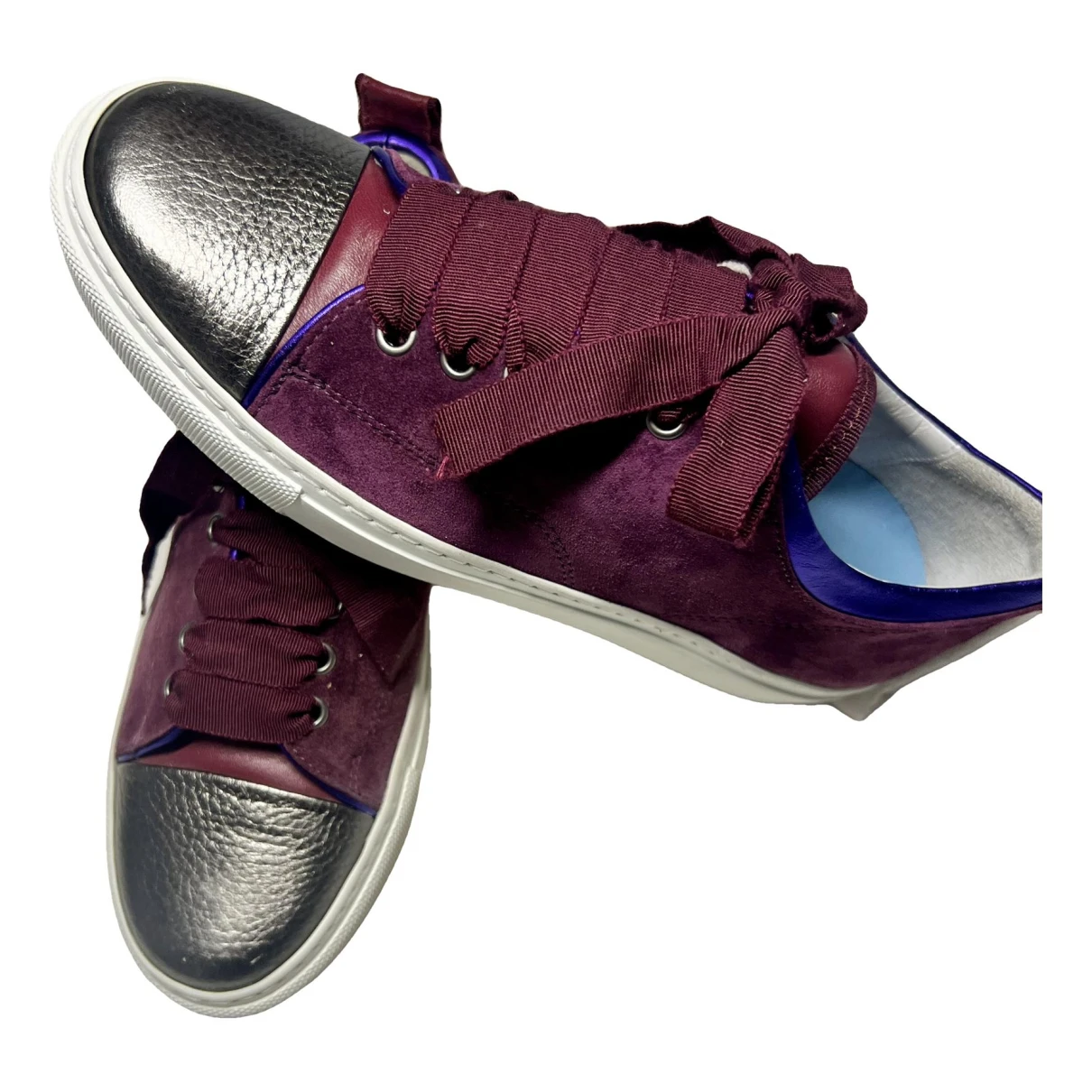 Pre-owned Lanvin Trainers In Burgundy