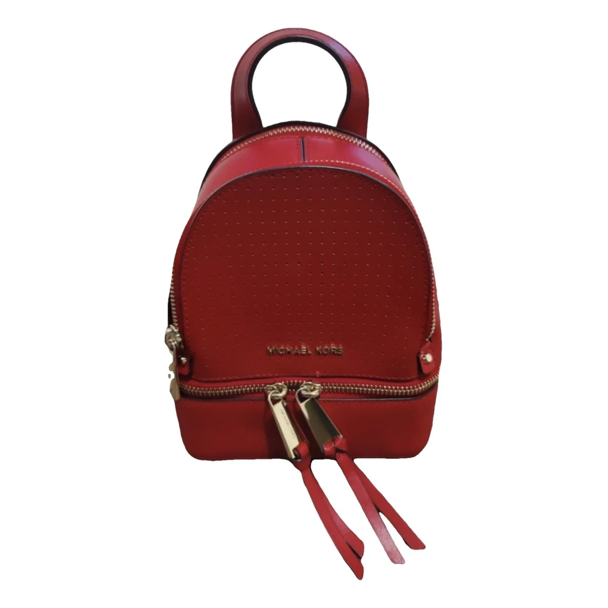 Pre-owned Michael Kors Brooklyn Leather Backpack In Red