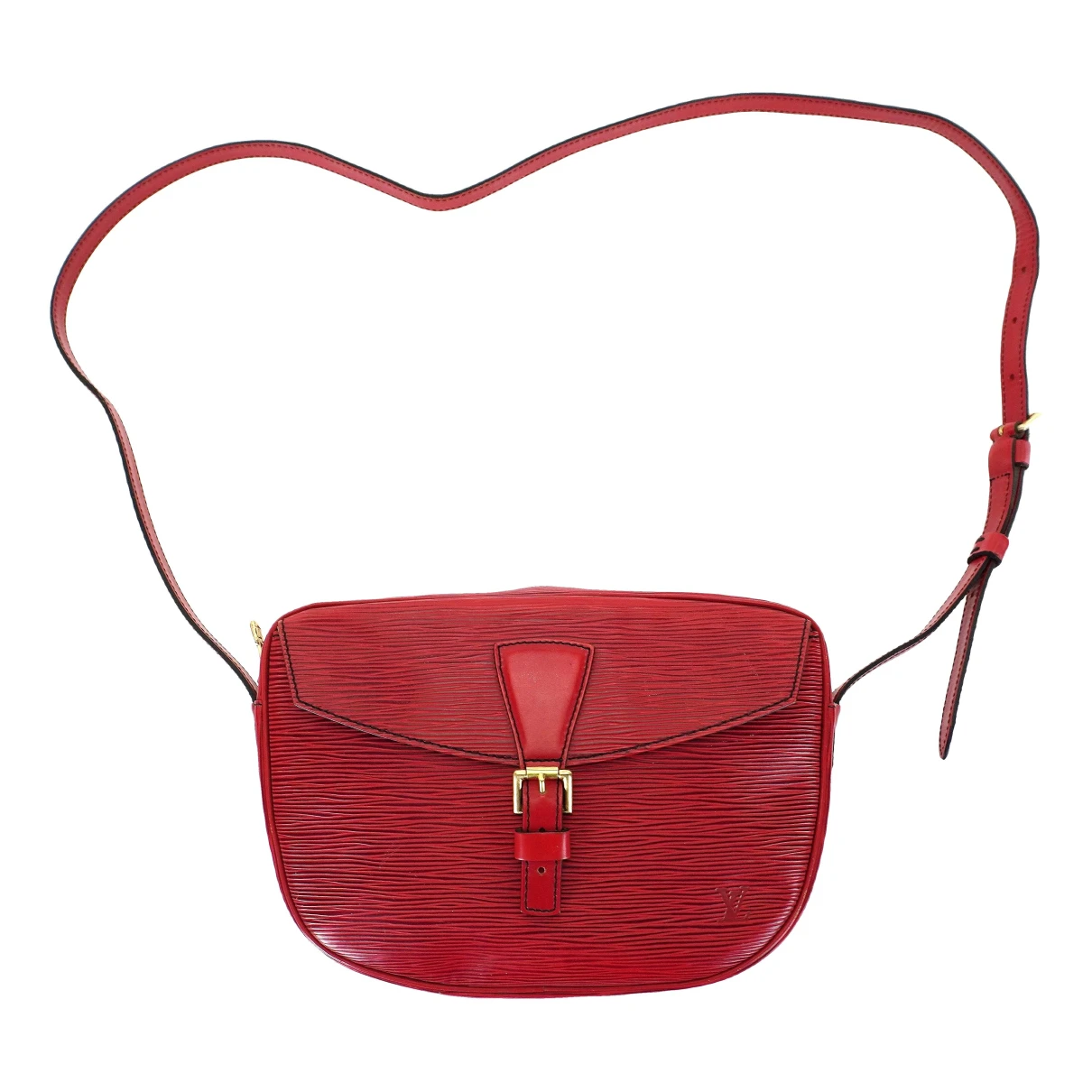 Pre-owned Louis Vuitton Jeune Fille Leather Crossbody Bag In Red