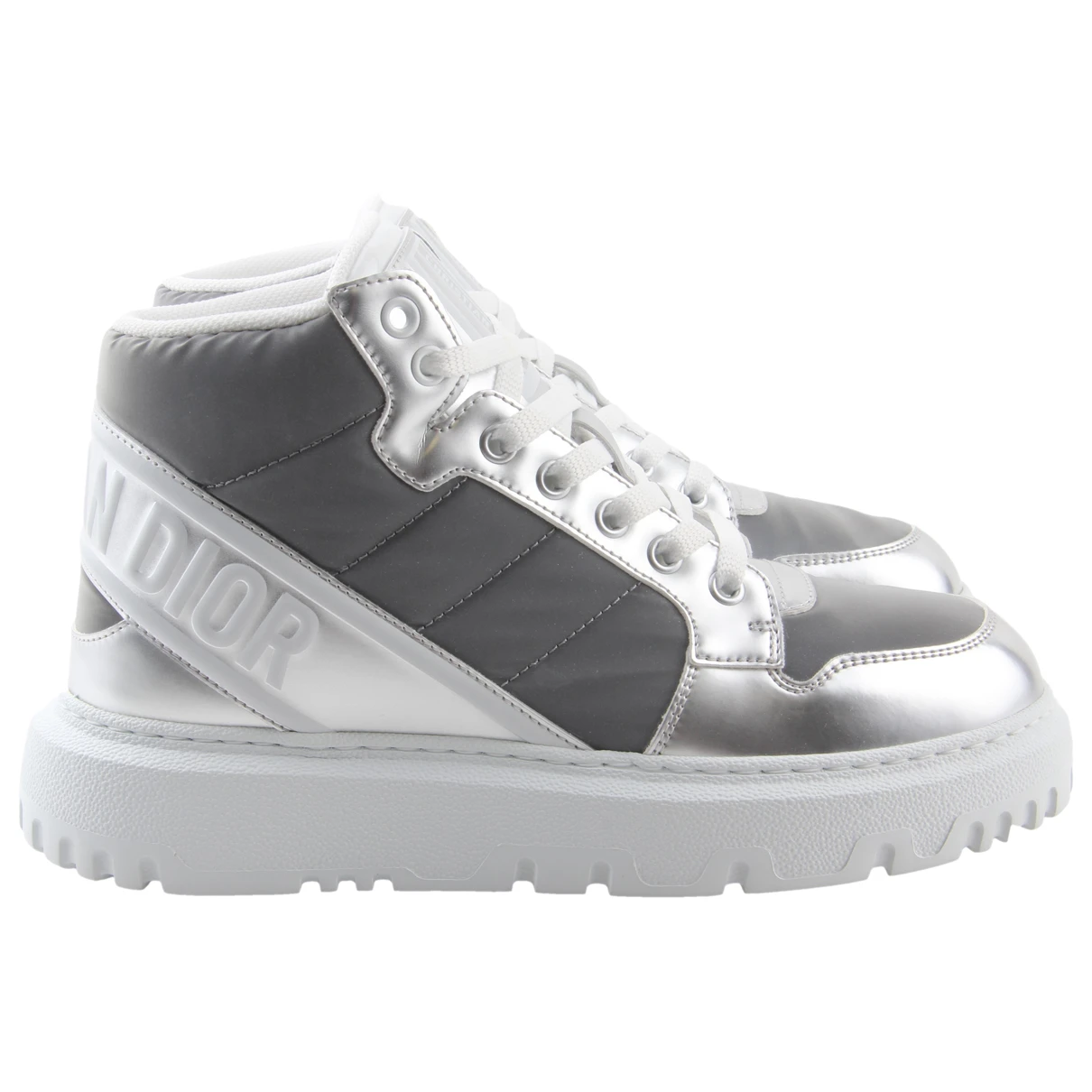 Pre-owned Dior Cloth Trainers In Silver