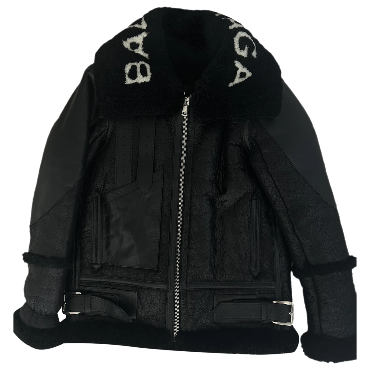 Pre-owned Balenciaga Leather Coat In Black