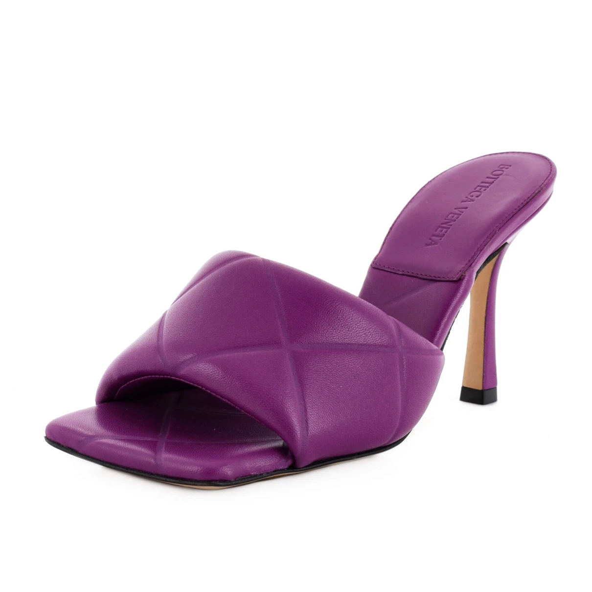 Pre-owned Bottega Veneta Leather Sandal In Purple