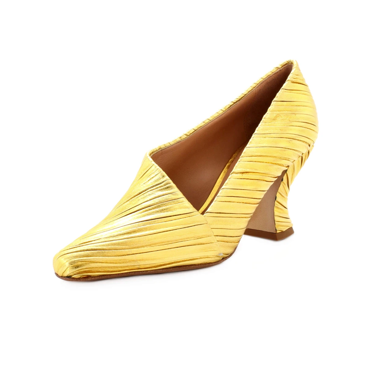 Pre-owned Bottega Veneta Leather Heels In Gold