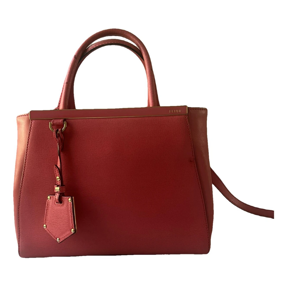 Pre-owned Fendi 2jours Leather Handbag In Orange