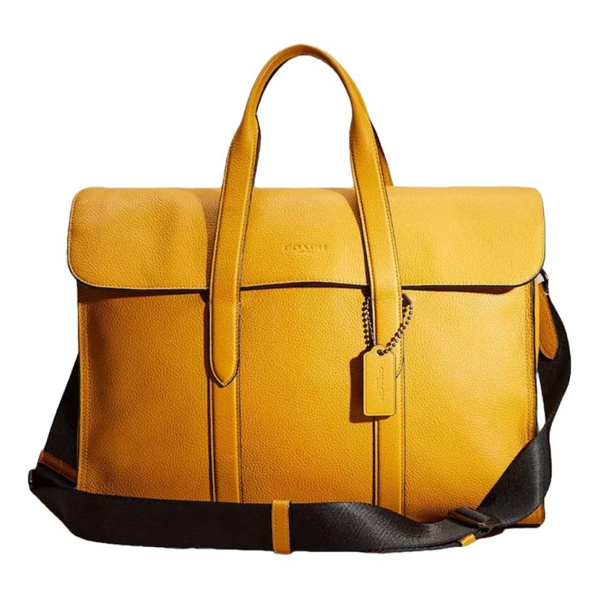 Pre-owned Coach Leather Travel Bag In Yellow