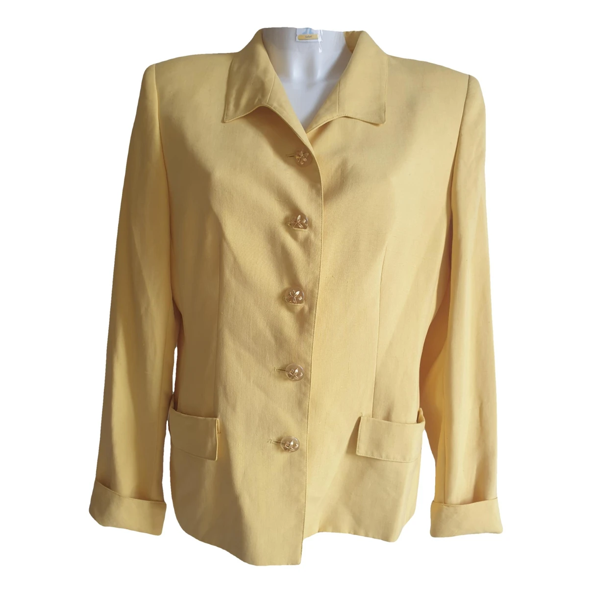 Pre-owned Valentino Silk Short Vest In Yellow