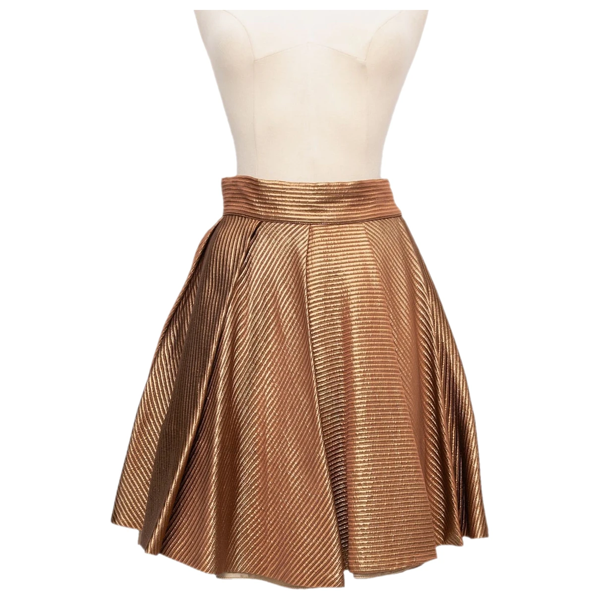 Pre-owned Ted Lapidus Silk Mini Skirt In Brown