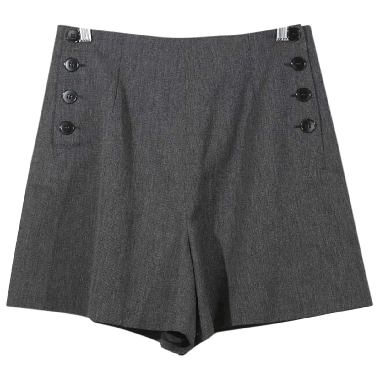 Pre-owned Agnès B. Wool Mini Short In Anthracite