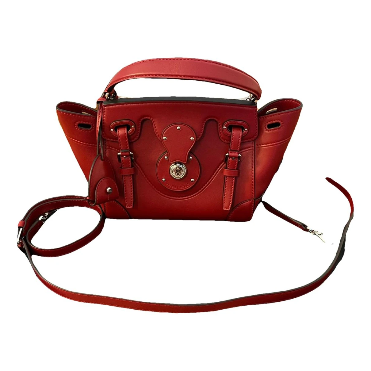 Pre-owned Ralph Lauren Leather Handbag In Red