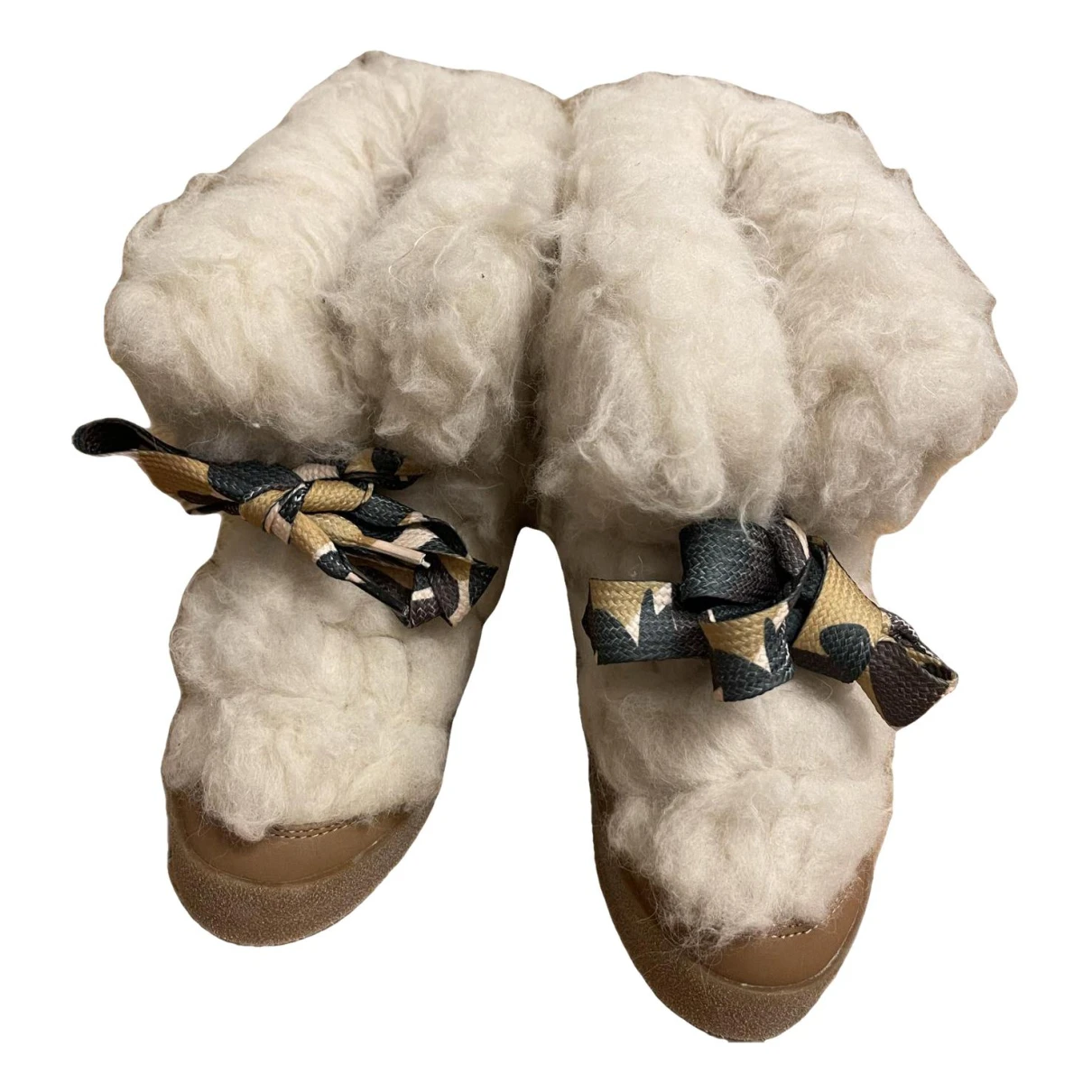 Pre-owned Khrisjoy Faux Fur Snow Boots In Camel