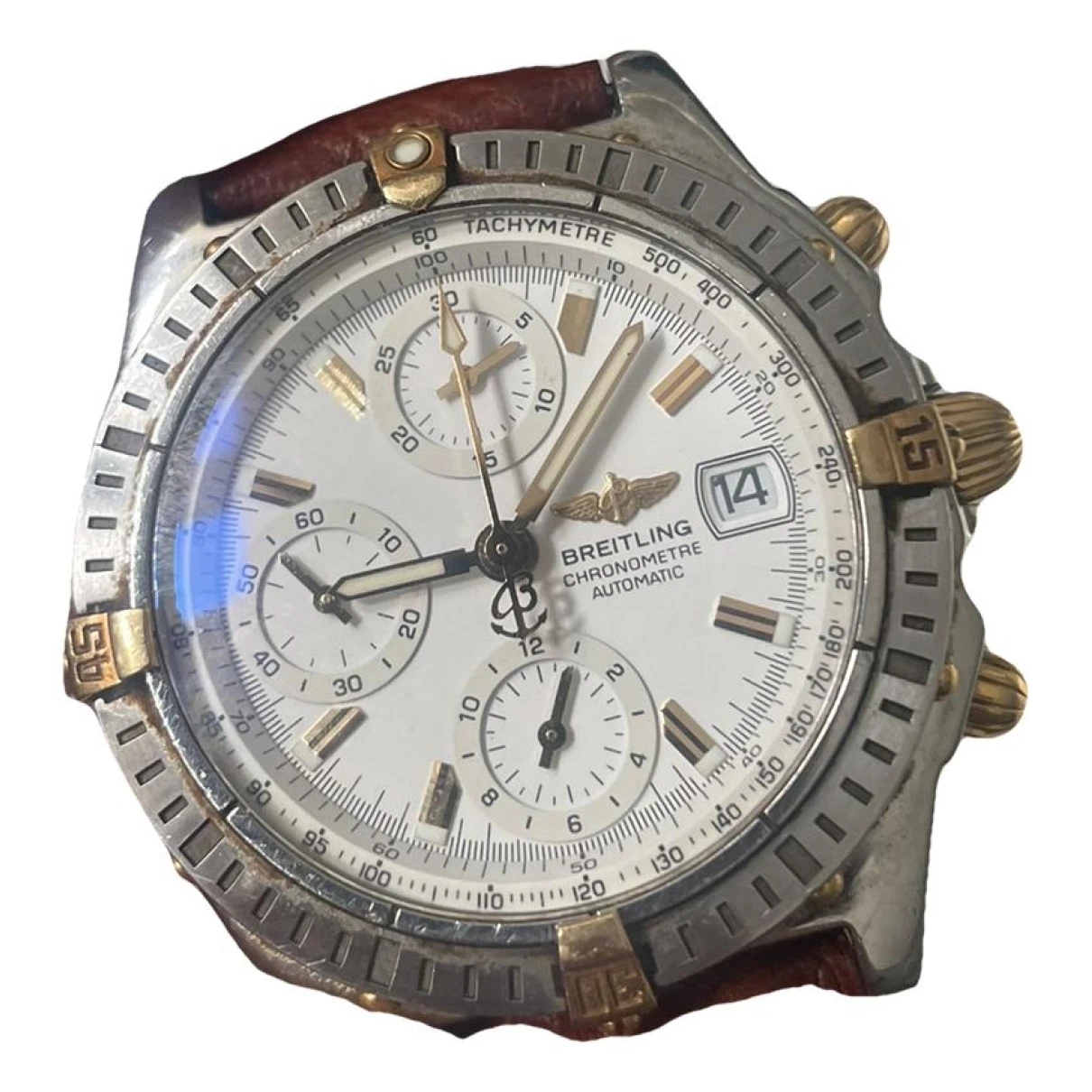 Pre-owned Breitling Chronomat Watch In White