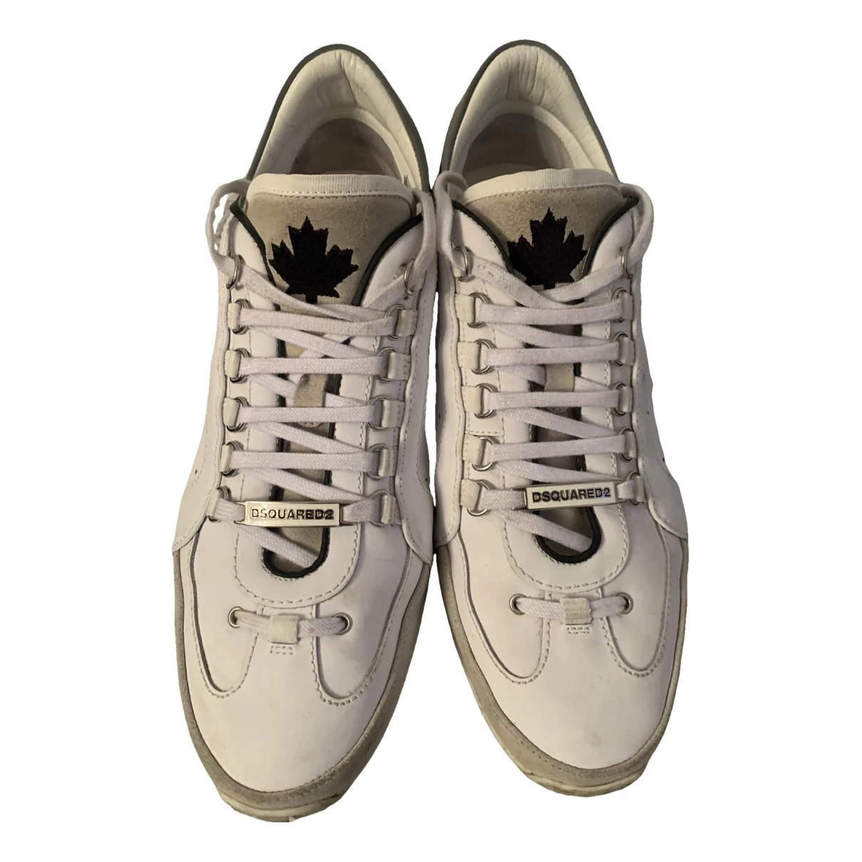 Pre-owned Dsquared2 Leather Lace Ups In White