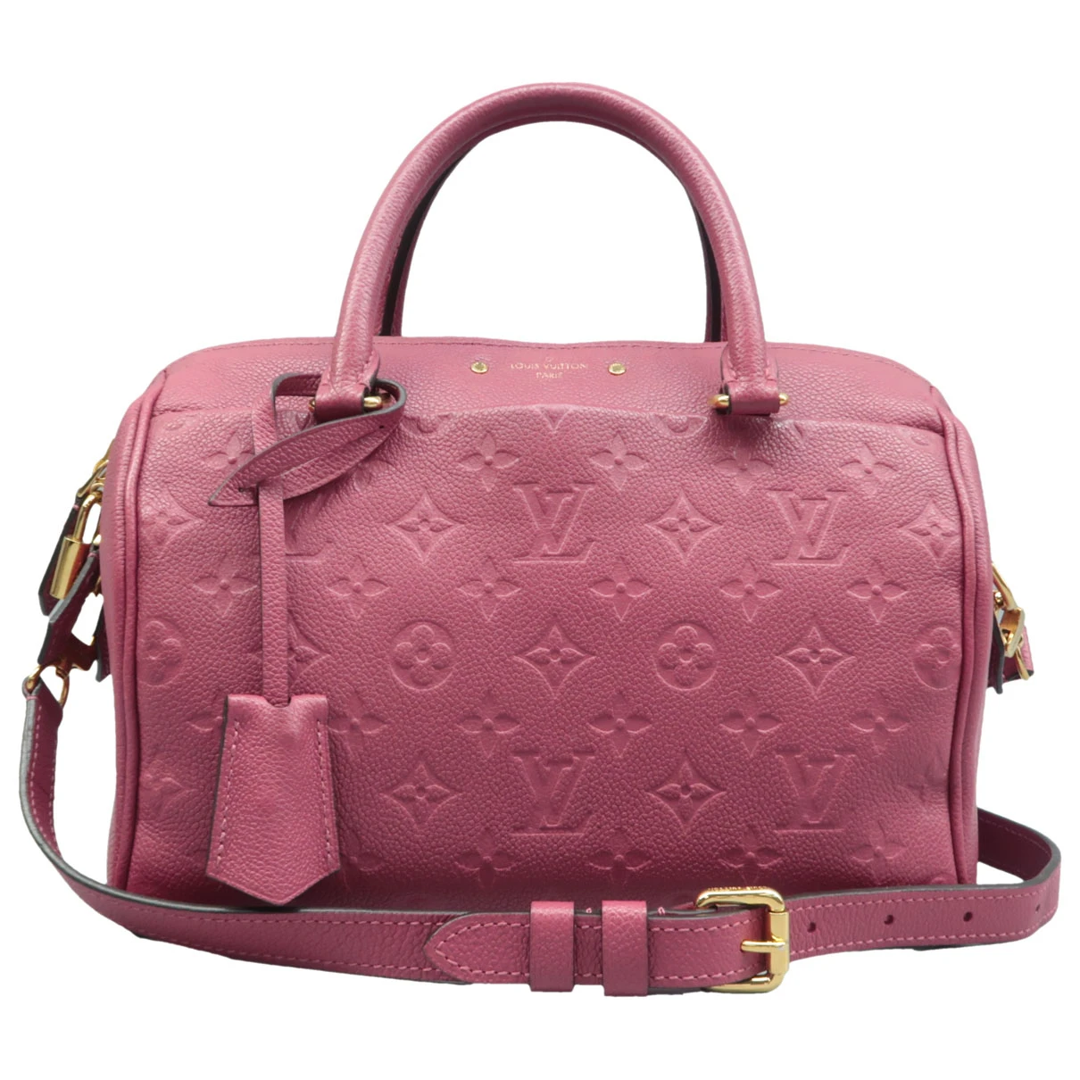 Pre-owned Louis Vuitton Speedy Leather Satchel In Pink
