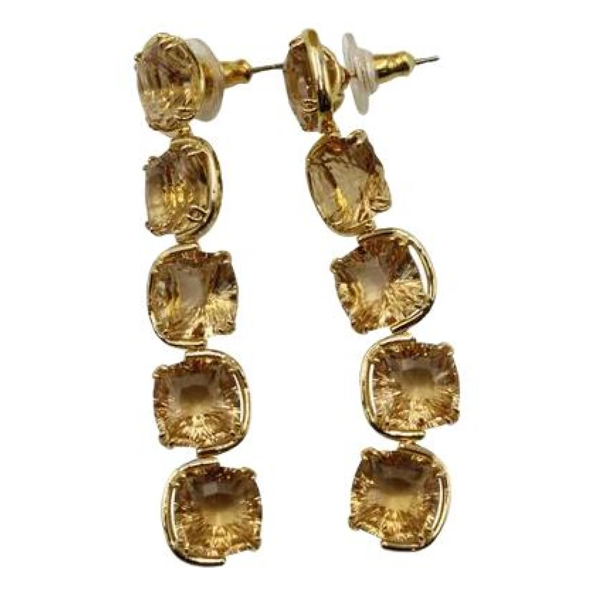 Pre-owned Swarovski Crystal Earrings In Yellow