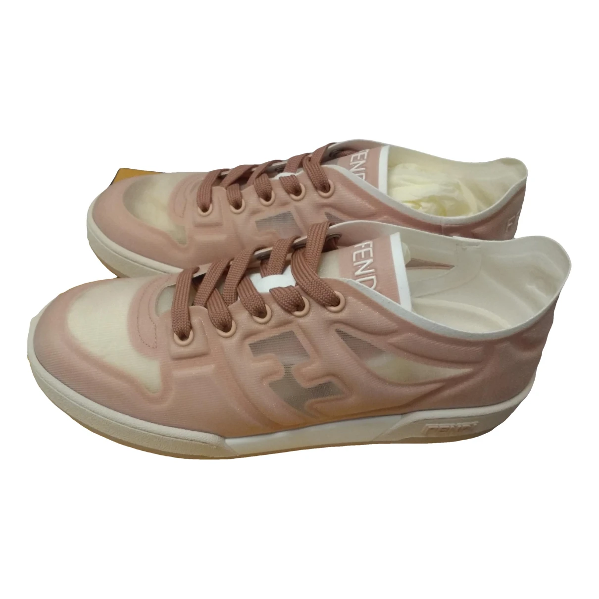 Pre-owned Fendi Match Cloth Trainers In Pink