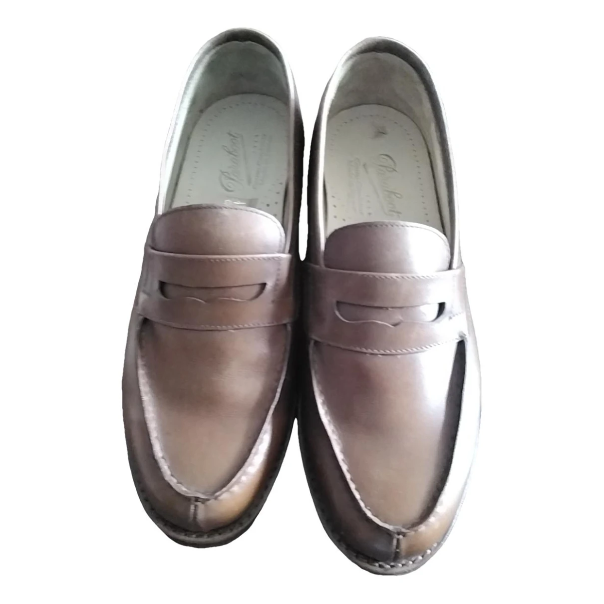 Pre-owned Paraboot Leather Flats In Camel