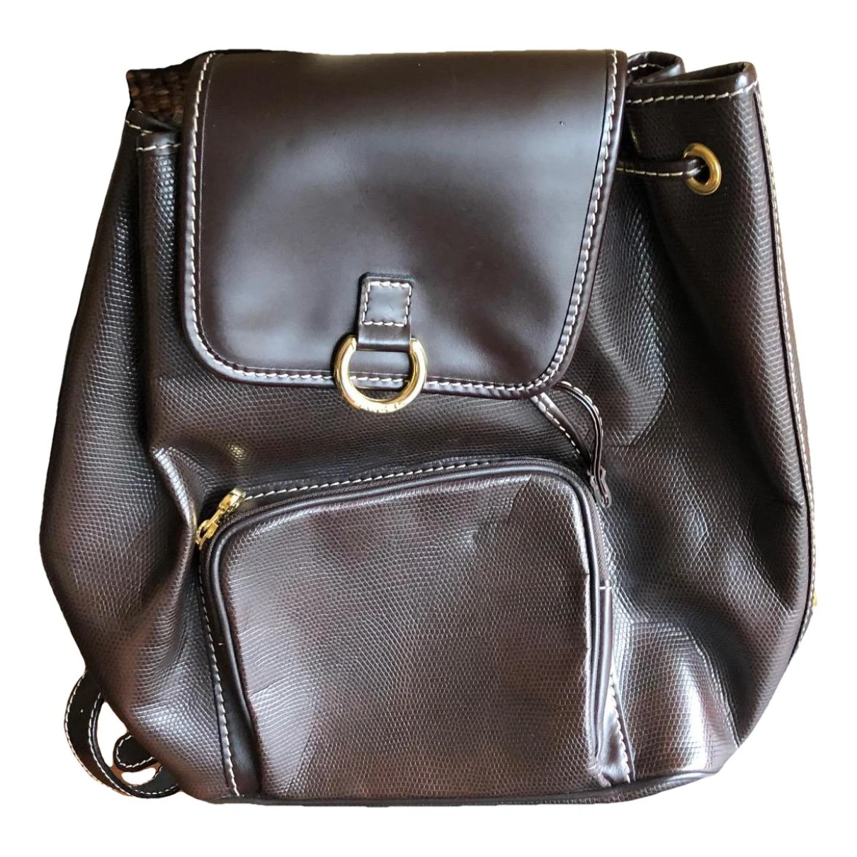 Pre-owned Lancel Leather Backpack In Brown