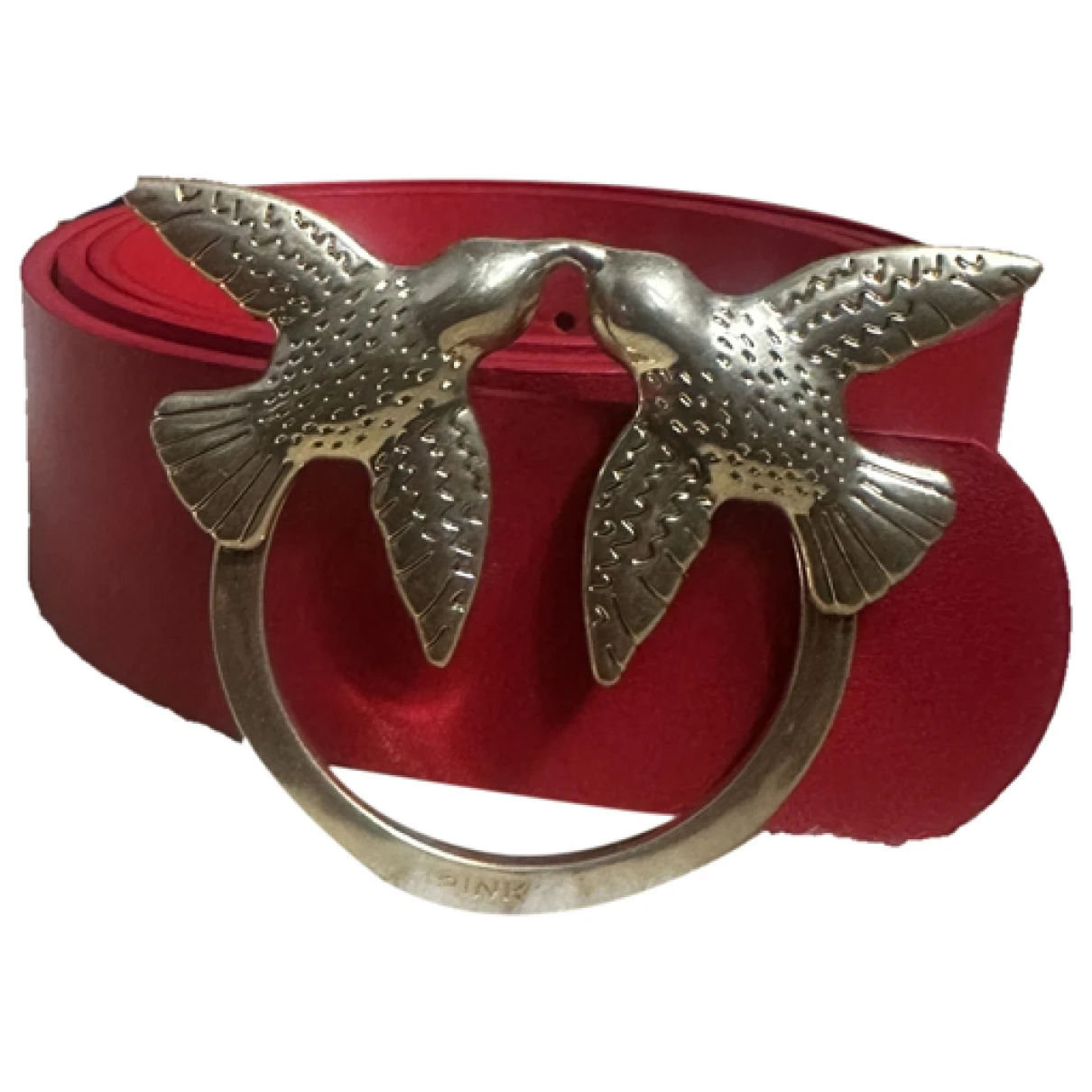 Pre-owned Pinko Leather Belt In Red