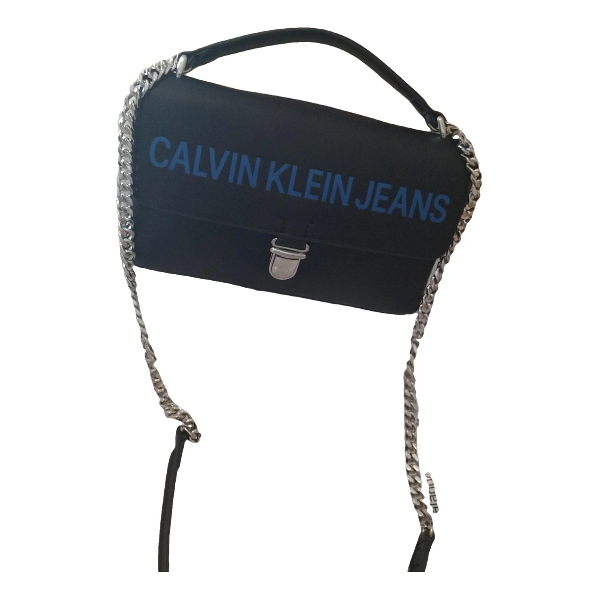 Pre-owned Calvin Klein Jeans Est.1978 Vegan Leather Crossbody Bag In Black