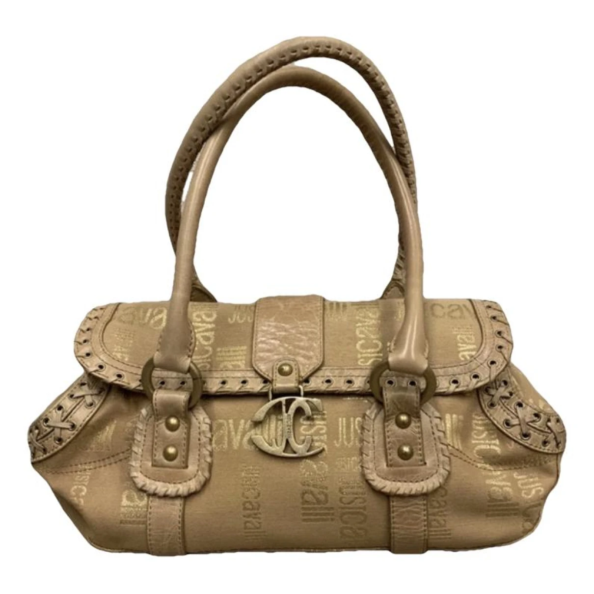 Pre-owned Just Cavalli Leather Handbag In Gold