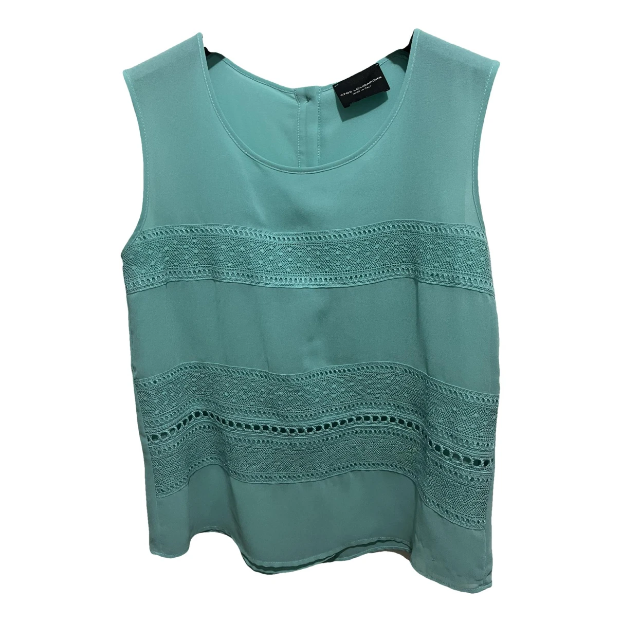 Pre-owned Atos Lombardini Blouse In Turquoise