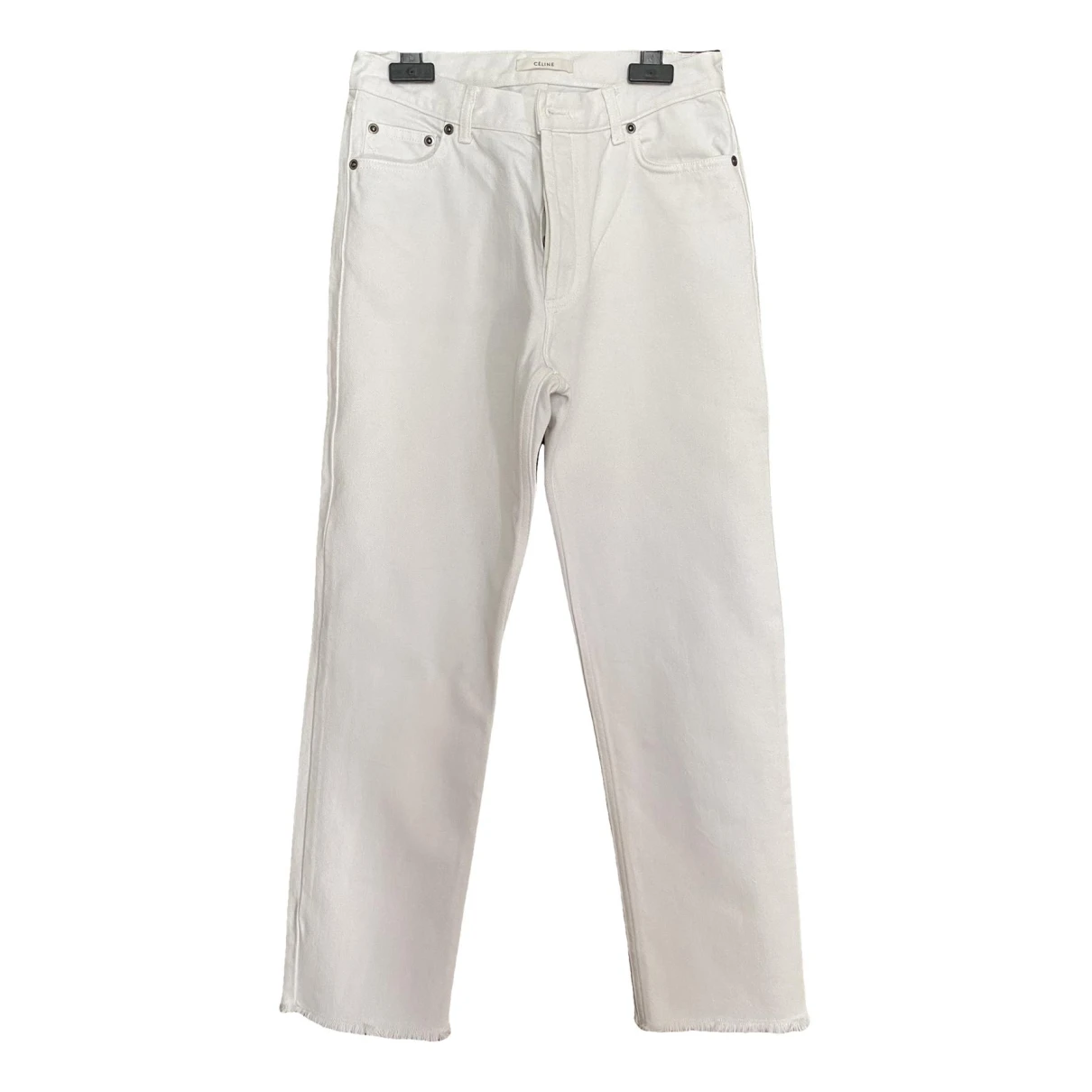 Pre-owned Celine Straight Jeans In White