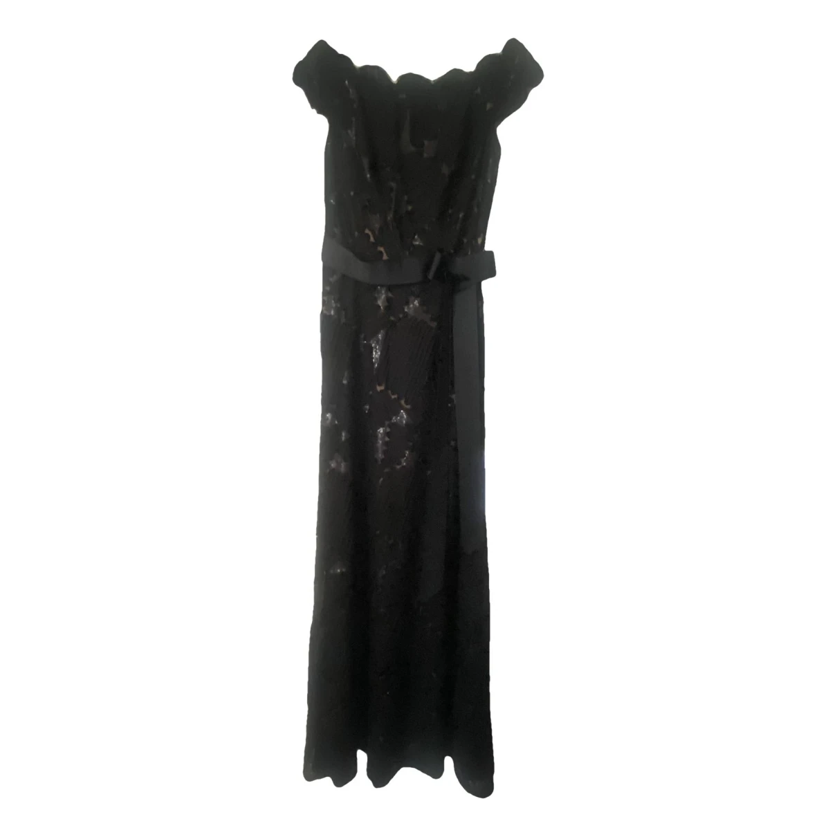 Pre-owned Tadashi Shoji Glitter Maxi Dress In Black