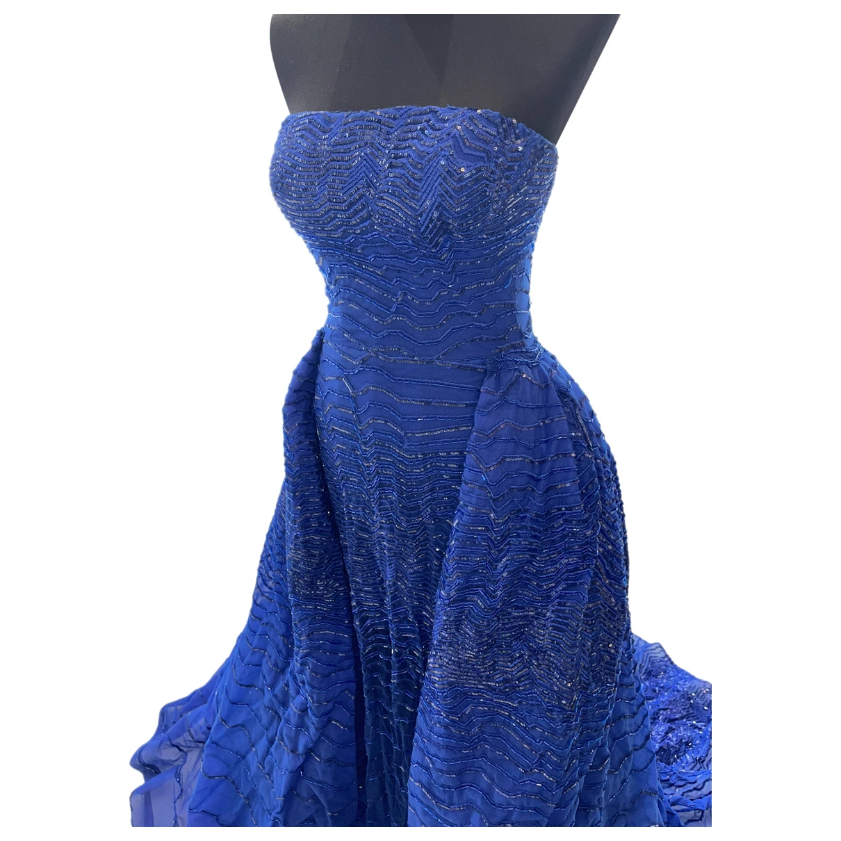 Pre-owned Zuhair Murad Glitter Maxi Dress In Blue