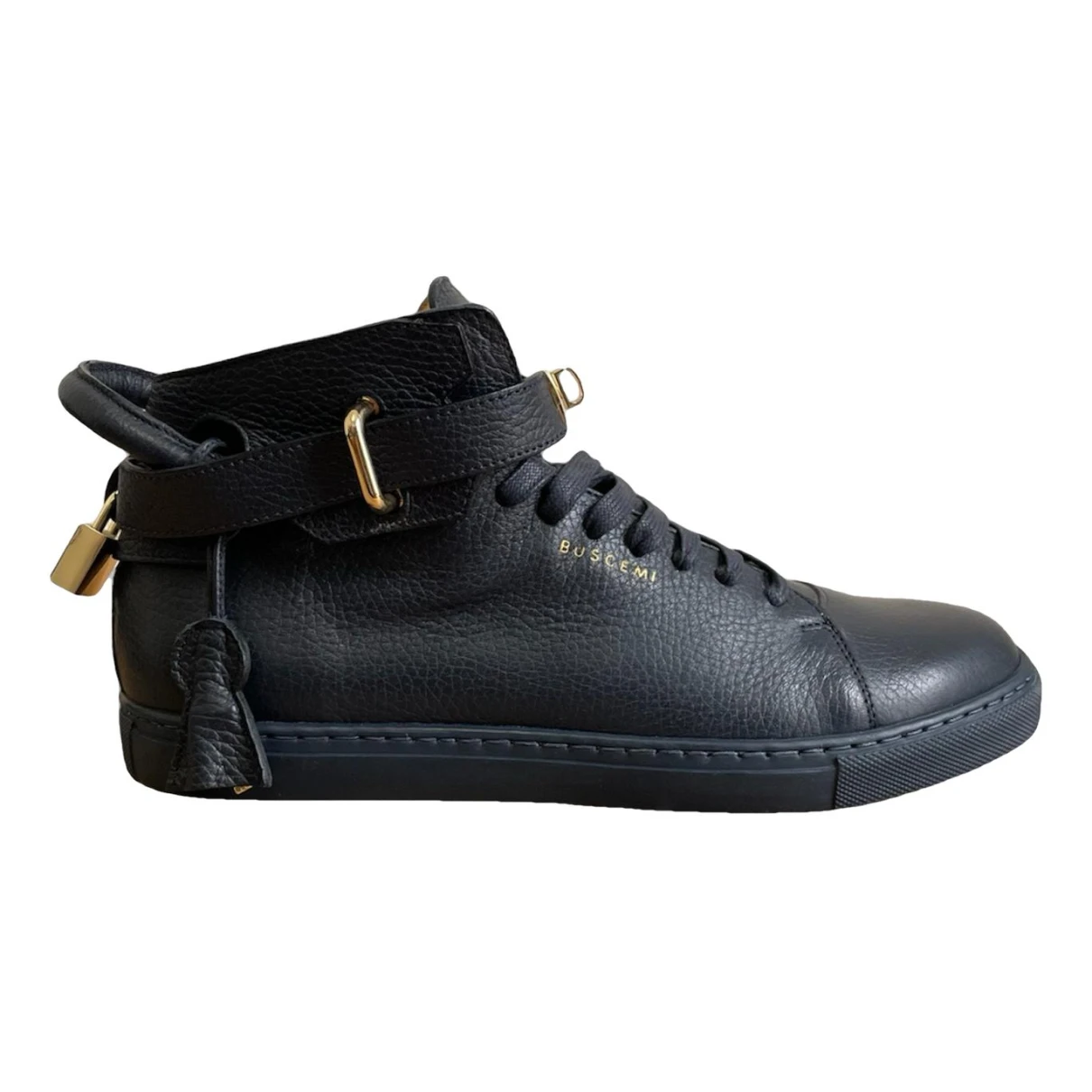 Pre-owned Buscemi Leather High Trainers In Navy