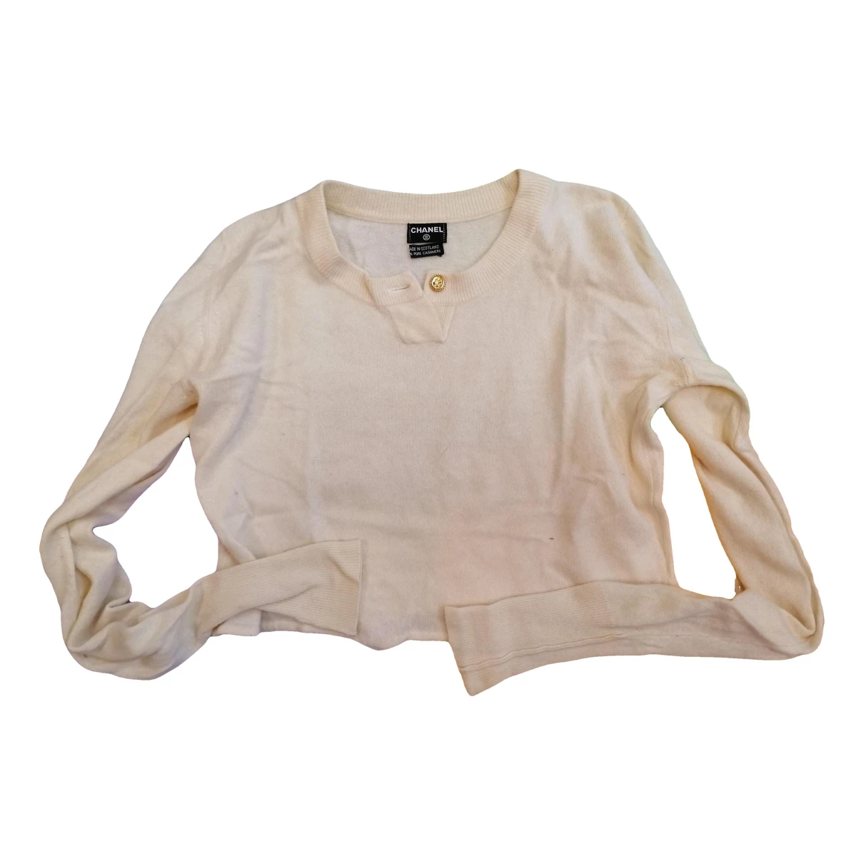 Pre-owned Chanel Cashmere Jumper In Beige