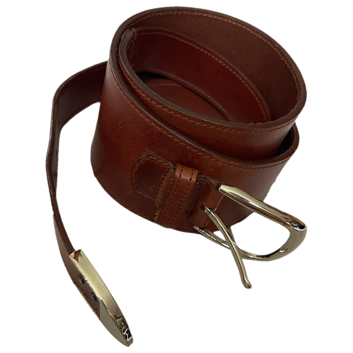Pre-owned Oscar De La Renta Leather Belt In Brown