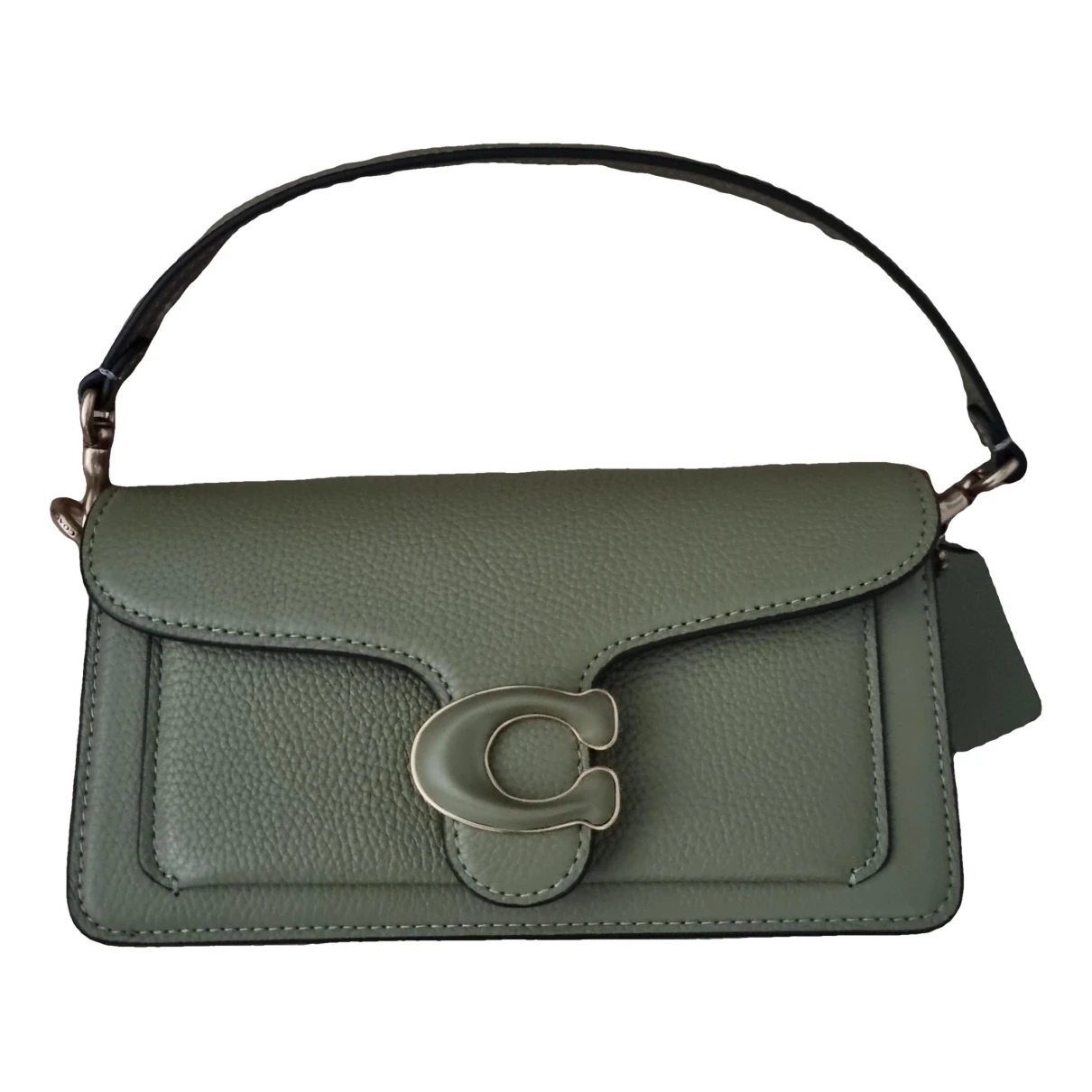 Pre-owned Coach Tabby Leather Handbag In Green