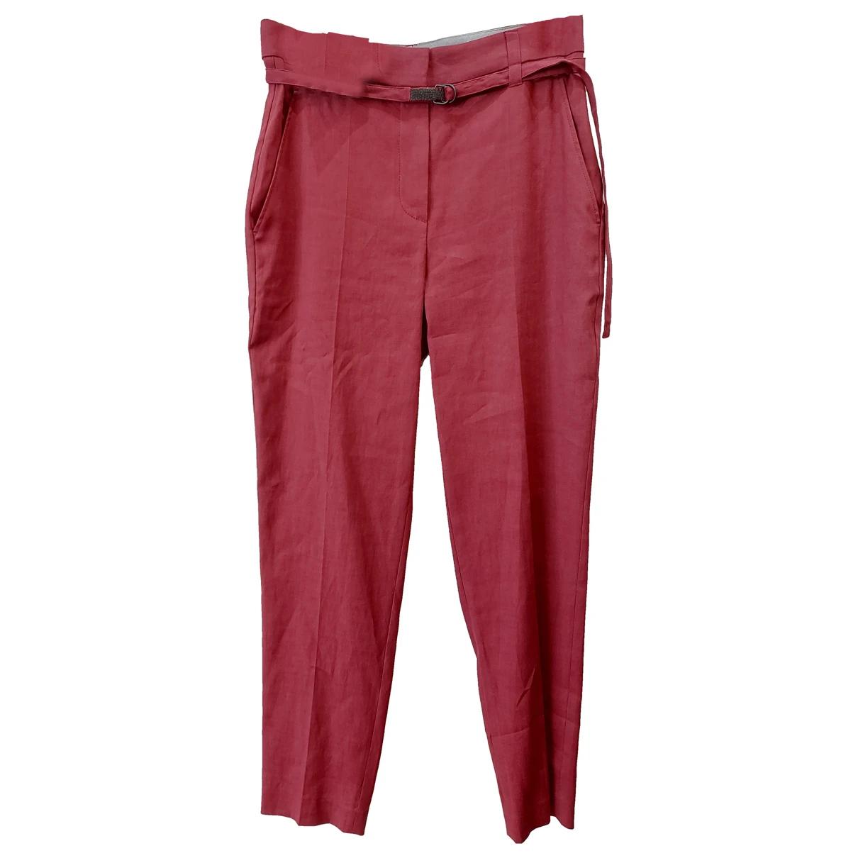 Pre-owned Brunello Cucinelli Linen Carot Pants In Purple