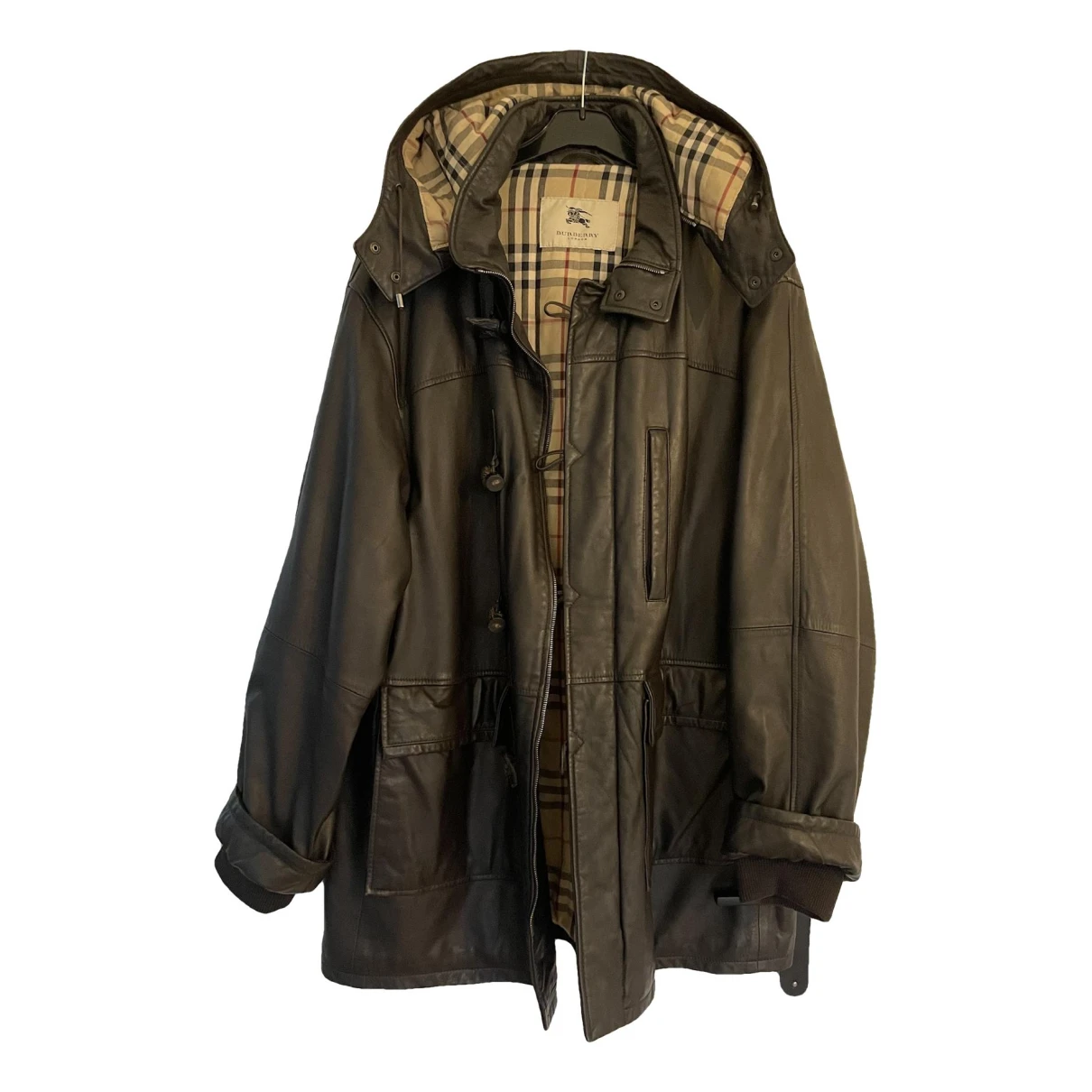 Pre-owned Burberry Leather Jacket In Brown