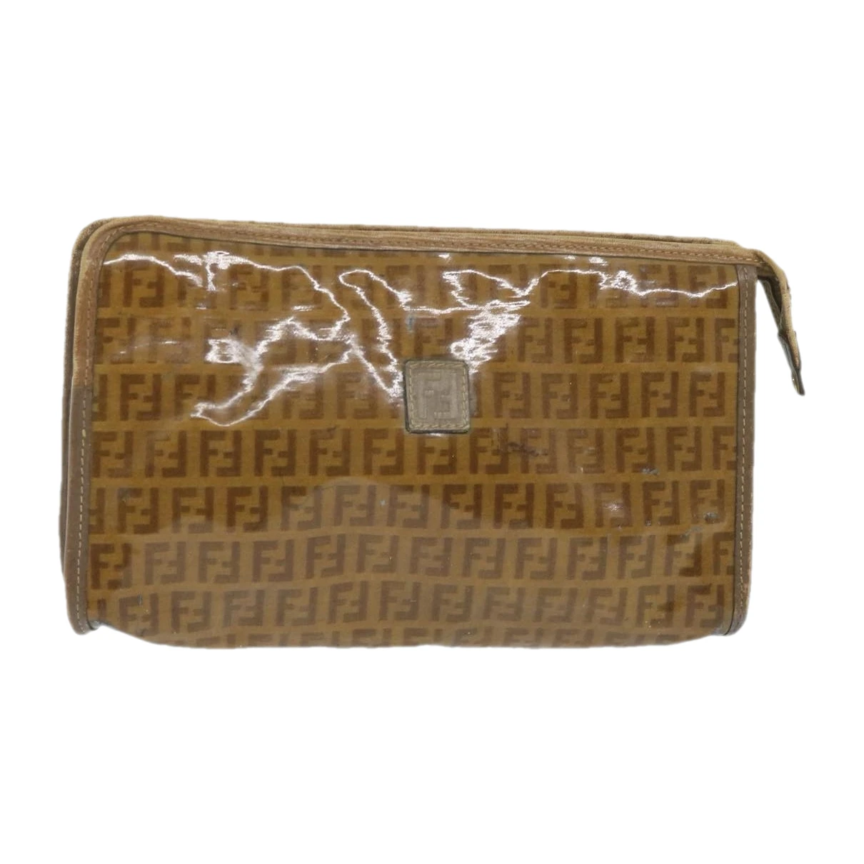 Pre-owned Fendi Leather Clutch Bag In Brown