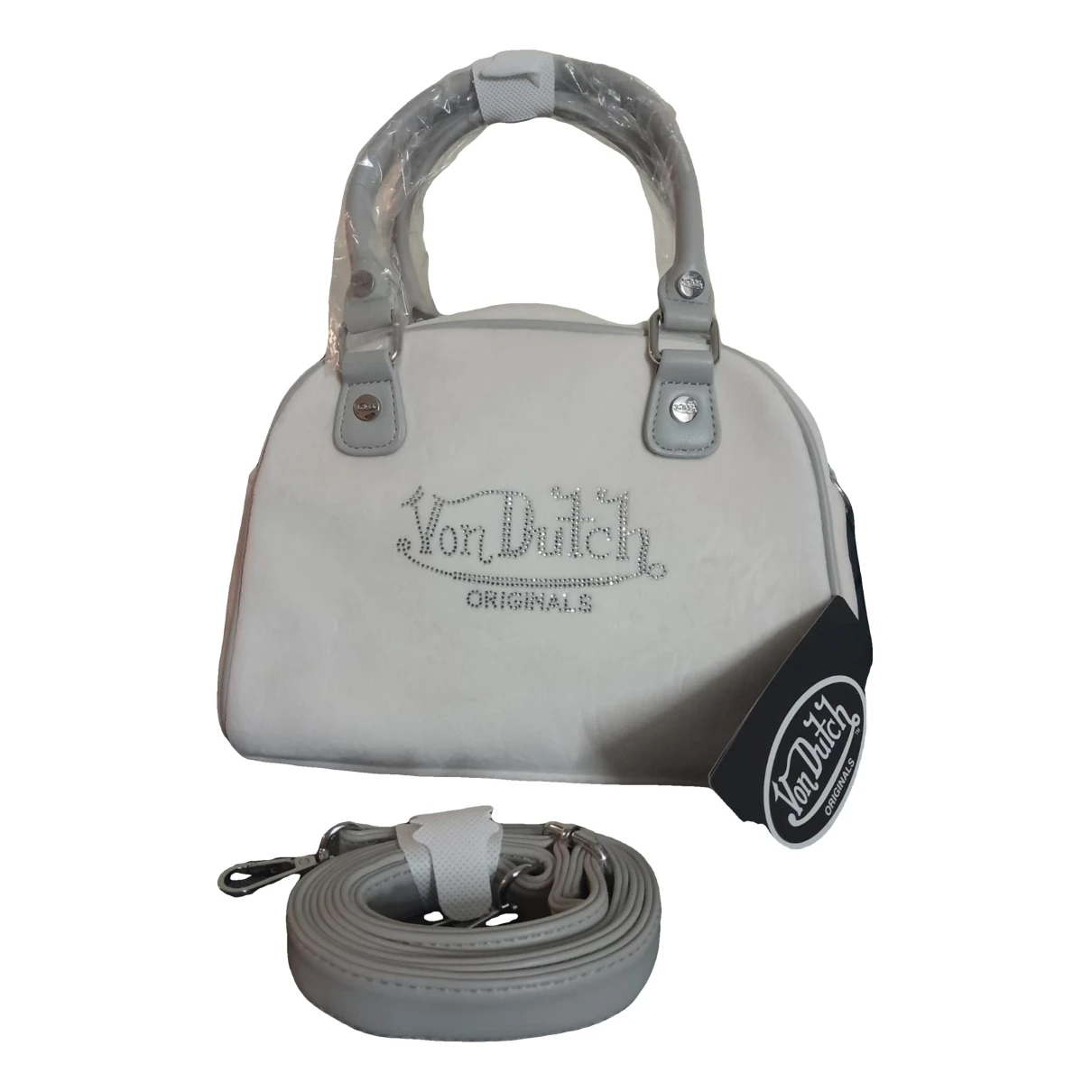 Pre-owned Von Dutch Leather Handbag In White