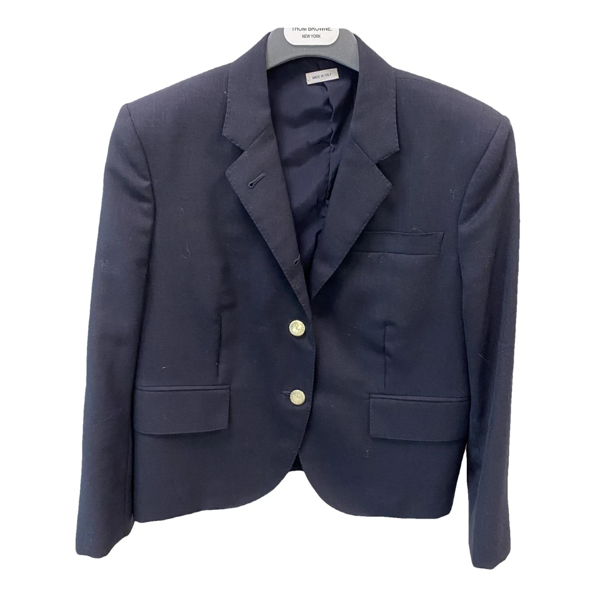 Pre-owned Thom Browne Wool Short Vest In Blue