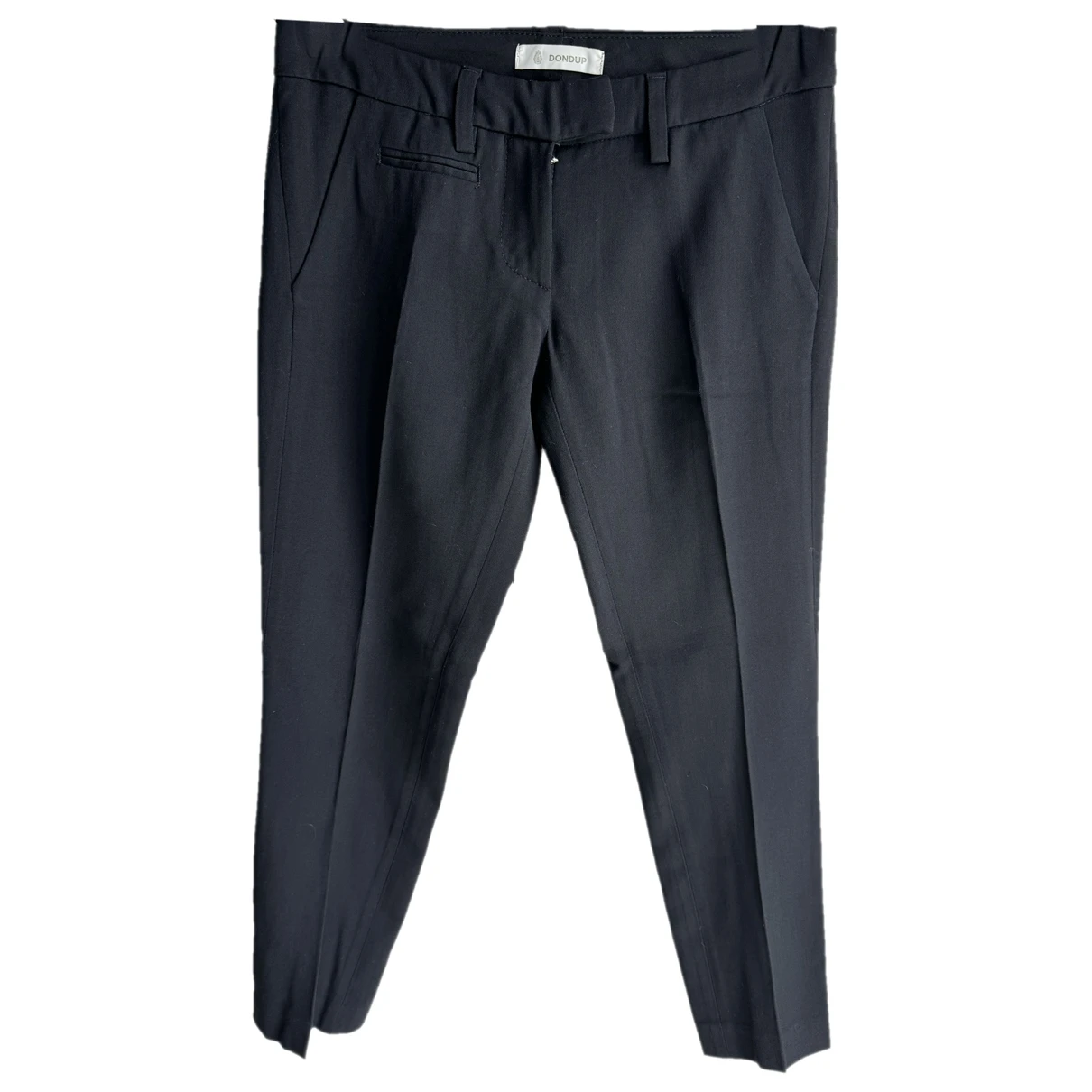 Pre-owned Dondup Wool Chino Pants In Black