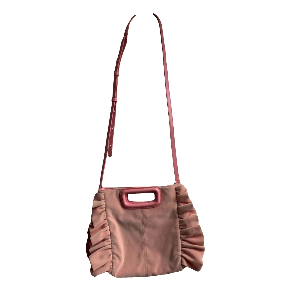 Pre-owned Maje Sac M Leather Crossbody Bag In Pink