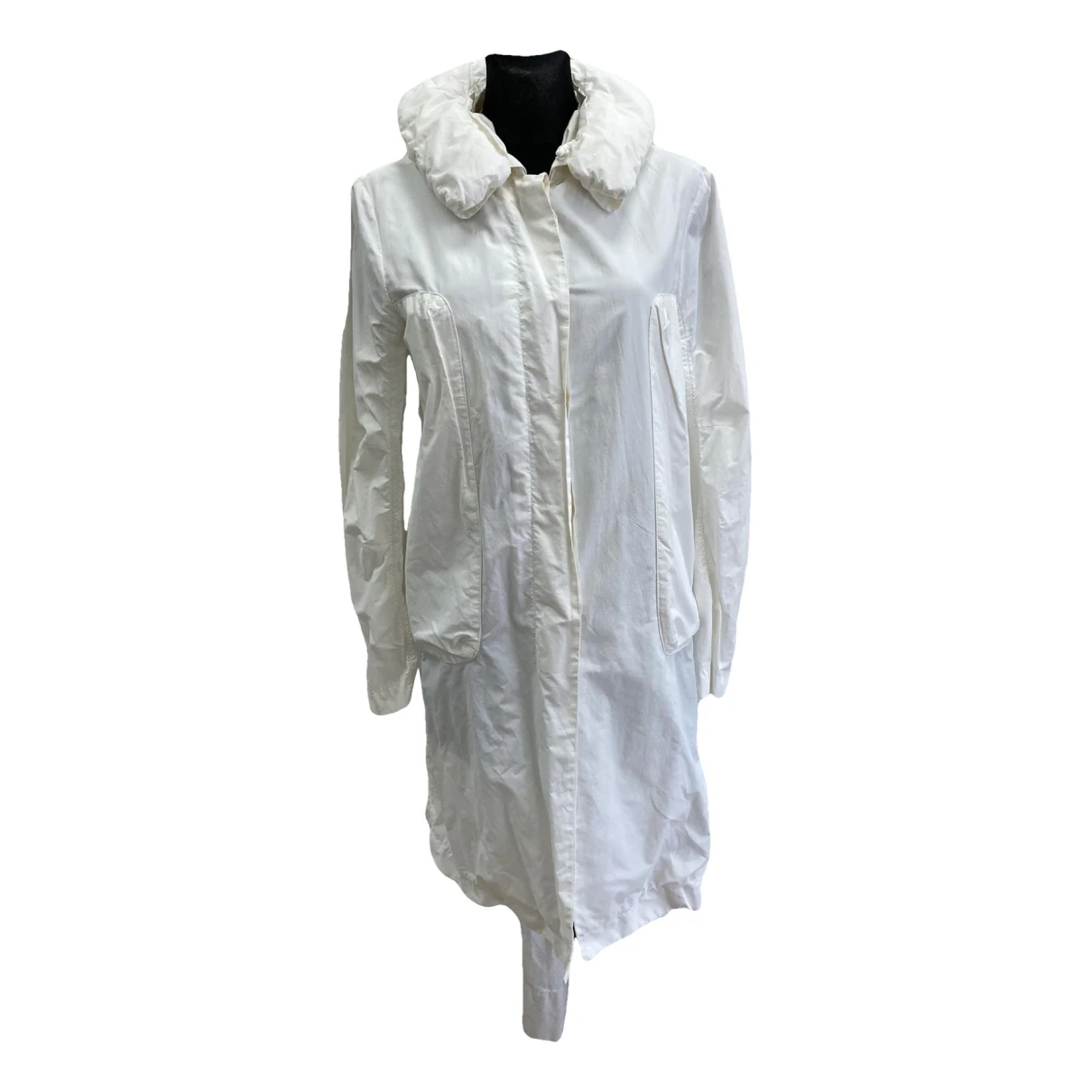 Pre-owned Helmut Lang Trench Coat In White