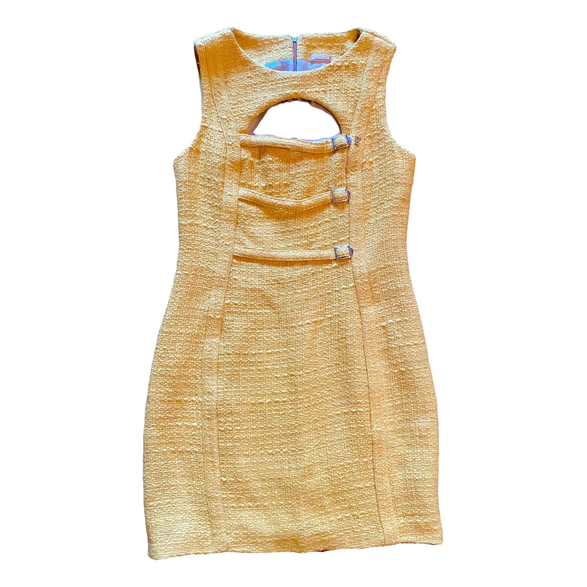 Pre-owned Galliano Wool Mini Dress In Yellow