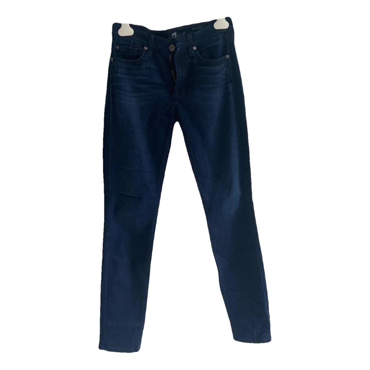 Pre-owned 7 For All Mankind Slim Pants In Navy
