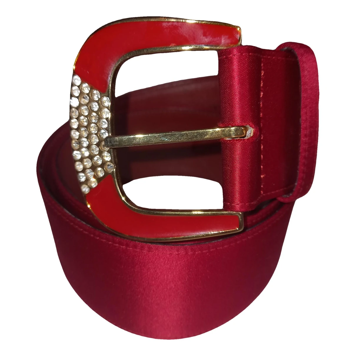 Pre-owned Valentino Garavani Silk Belt In Red