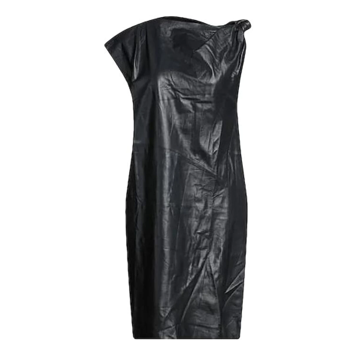 Pre-owned Max Mara Leather Dress In Black